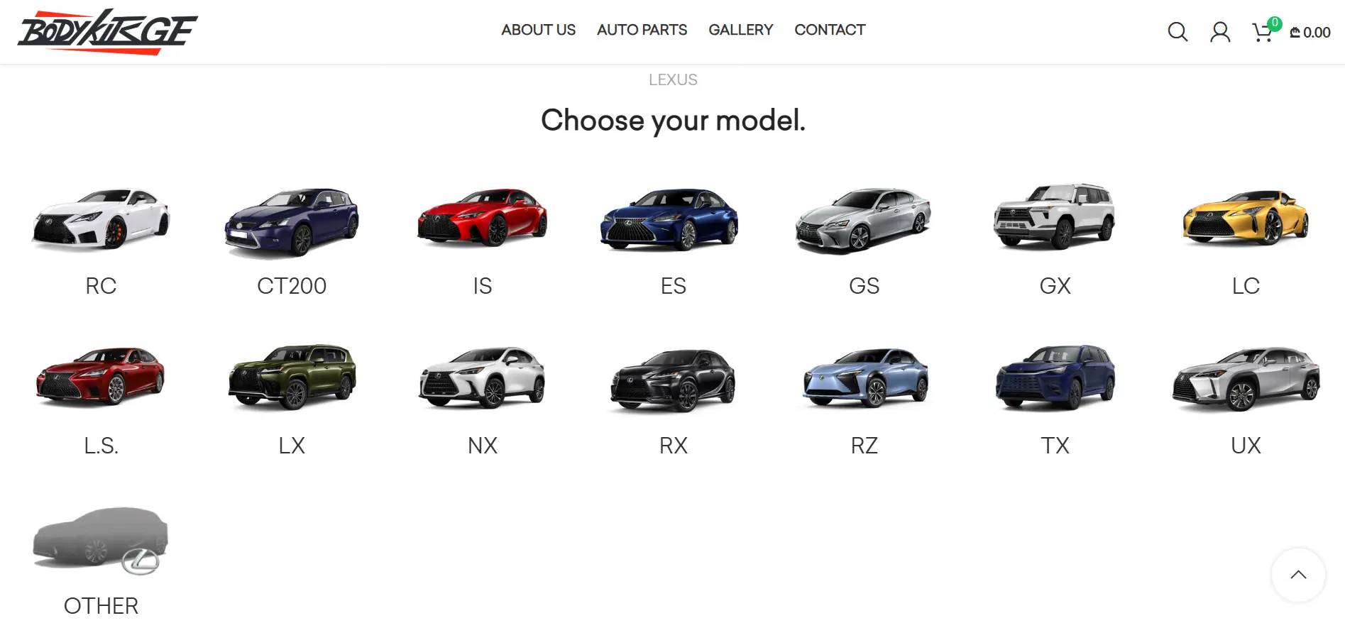 LexusParts website preview